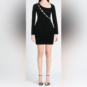 NWT Cotton Citizen Women’s Black Ribbed Long Sleeve Bodycon Mini Dress - Size S